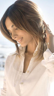 MELTED-COCONUT | Dark Rich Brown Roots with Soft Golden Medium Brown at middle and Warm White ends