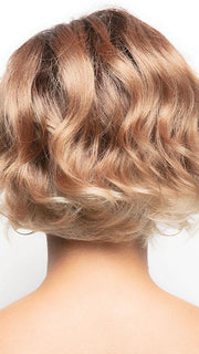 MELTED-COCONUT | Soft Golden Medium Brown at middle with Warm White ends and Dark Rich Brown Roots