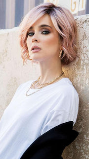 WYATT by Rene of Paris in WATERMELON-R | Rich Pastel Pink Base with Subtle Soft Reddish Tone and Soft Dark Brown Roots