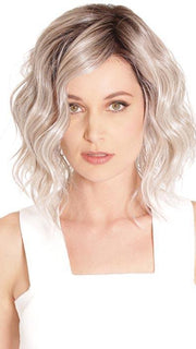 VIENNA ROAST by BELLETRESS in CHROME | Medium Grey with Platinum Tips, Dark Brown Roots