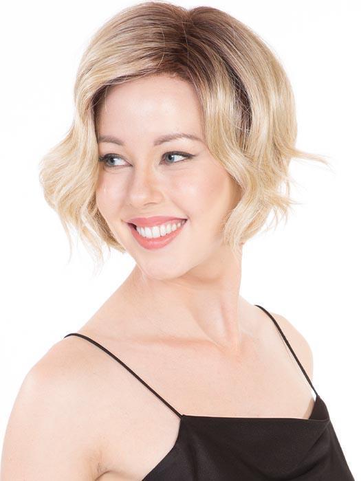 TIA MARIA by BELLETRESS in HONEY WITH CHAI LATTE | Light Golden Brown with Pale Golden Blonde & Medium Golden Blonde Highlights on Top, Medium Brown Roots