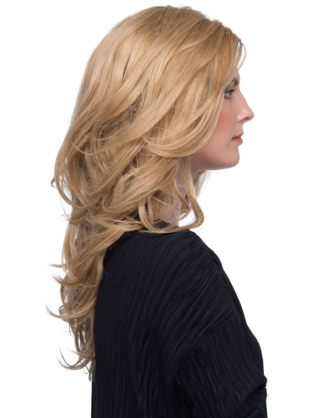 This below the shoulder style with long layers and loose waves is gorgeous. You can enjoy the freedom to style in any direction