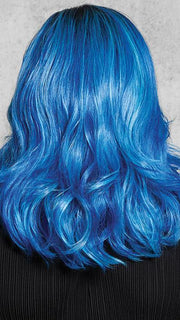 Multidimensional tones of blue and powder blue with a dark rooted base