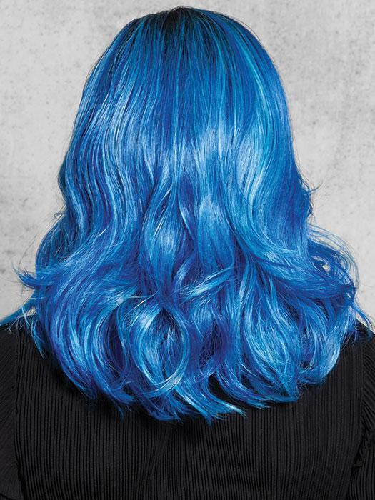 Multidimensional tones of blue and powder blue with a dark rooted base