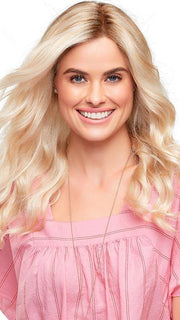 SARAH by Jon Renau in FS24/102S12 LAGUNA BLONDE | Light Natural Gold Blonde with Pale Natural Gold Blonde bold highlights, Shaded with Light Gold Brown