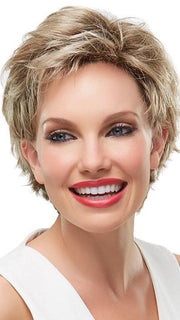 Robin Petite by Jon Renau | Color: 12FS8 | Light Gold Brown, Light Natural Gold Blonde and Pale Natural Gold-Blonde Blend, Shaded with Medium Brown