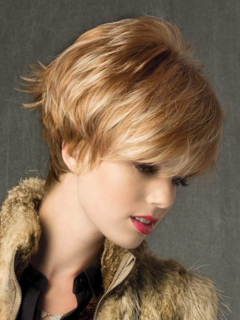 IVY by Noriko in NUTMEG R | Rooted Dark Honey Brown Base with Strawberry Blonde Highlights