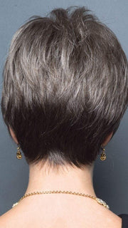 SANDY SILVER | Silver Medium Brown blend that transitions to more Silver then Medium Brown then to Silver Bangs