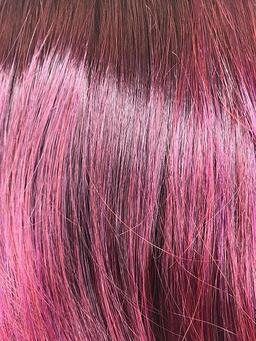 Plumberry Jam-LR | Medium Plum Ombre rooted with 50/50 blend of Red/Fuschia