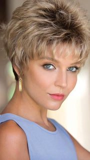 DREW by Noriko in CREAMY TOFFEE R | Rooted Dark Blonde  Evenly Blended with Light Platinum Blonde and Light Honey Blonde