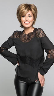 SKY LARGE by Noriko is a Best Seller, this short, face flattering bob with feathered layers and wispy ends. | Color MOCHACCINO R