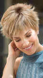 TIA GRADIENT by Noriko in NUTMEG F | Medium Blonde and Honey Brown Base Frosted with Platinum Blonde Highlights