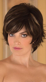 RYAN by Noriko in CHOCOLATE SWIRL | Dark Brown Base Evenly Blended with Light Auburn and Honey Blonde 