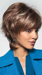 MILLIE by Noriko in MAPLE SUGAR - R | Rooted Dark With Light Honey Brown Base With Strawberry Blonde Highlights