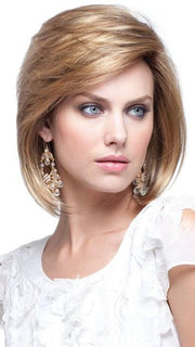 MAY by Noriko in BUTTER PECAN R | Rooted Dark Blonde with Light Golden Blonde Base Evenly Blended with Brown and Medium Auburn