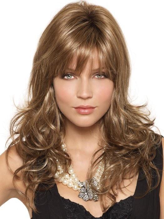 AVERY by Noriko in MAPLE SUGAR R | Rooted Dark with Light Honey Brown base with Strawberry Blonde highlights