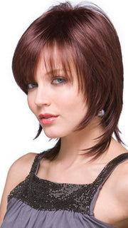 Trim the bang or wear it off to the side | Color: Chestnut