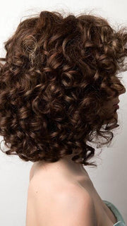 Tight ringlet curls give luscious volume to this shoulder length style | Color: Razberry Ice