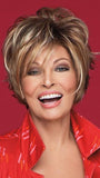 SALON COOL by Raquel Welch in SS29 SHADOW SHADE GLAZED STRAWBERRY | Strawberry Blonde with Pale Blonde Highlights with Dark Warm Brown Roots