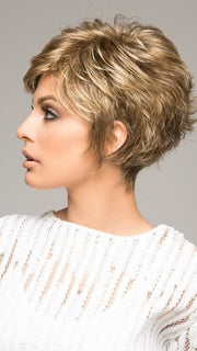 This short, face-framing cut includes a smooth front and top that blend into textured layers throughout the back and sides