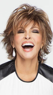 TREND SETTER LARGE by Raquel Welch in R829S+ GLAZED HAZELNUT | Rich Medium Brown with Ginger Highlights on Top