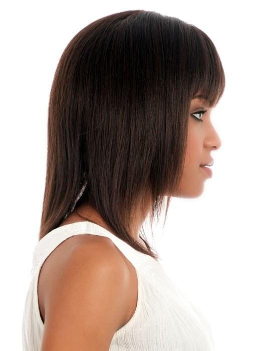 H-202 by Vivica Fox | African American Human Hair Wig with Center Skin Part