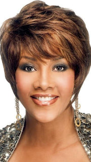H-311 by Vivica Fox in FS4/27 | 80% Medium Dark Brown with 20% Honey Blonde Frost