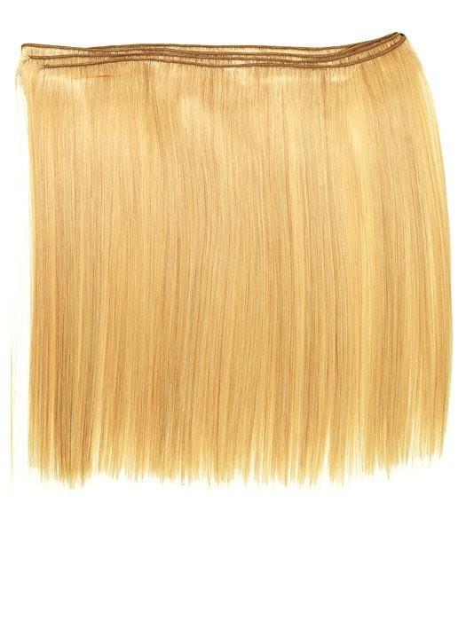 Machine stitched weft of gorgeous, hi-quality silky straight human hair with an Overall length of 14".