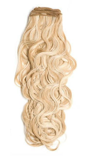 French Curl Extension Weft. Beautiful, lustrous French Wave human hair with an Overall length of 18".